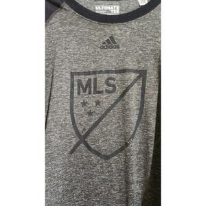 Adidas Ultimate Tee Shirt MLS Mens T-Shirt XL Climalite Gray Black Soccer Sports